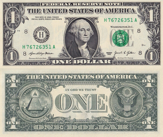 United States 1 Dollar 2021 P 549 UNC ''H'' St. Louis MO New Signatures