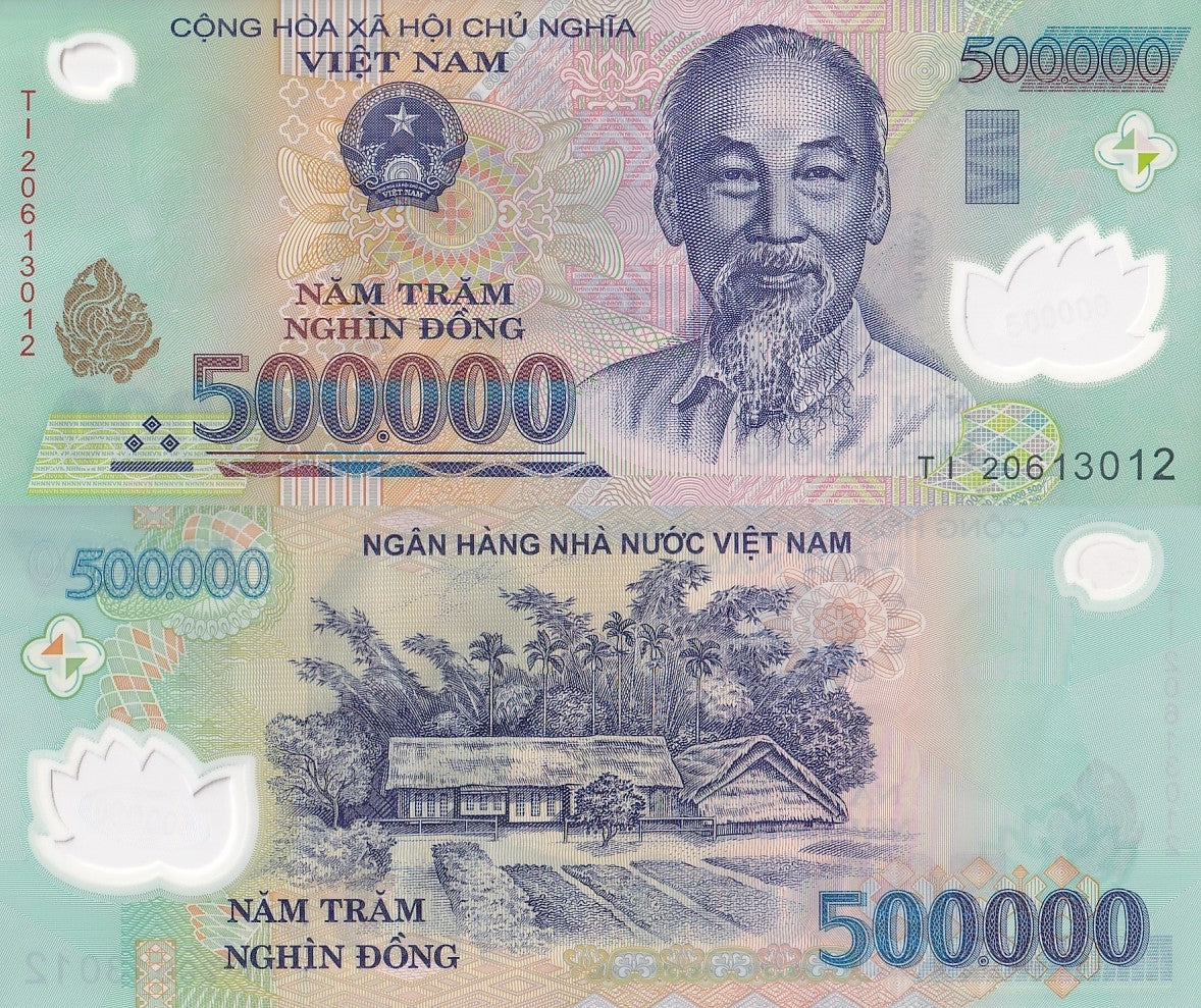 Viet Nam Vietnam 500000 Dong 2020 P 124 Polymer UNC 1/20 Bundle LOT 5 pcs