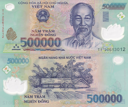 Viet Nam Vietnam 500000 Dong 2020 P 124 Polymer UNC 1/20 Bundle LOT 5 pcs