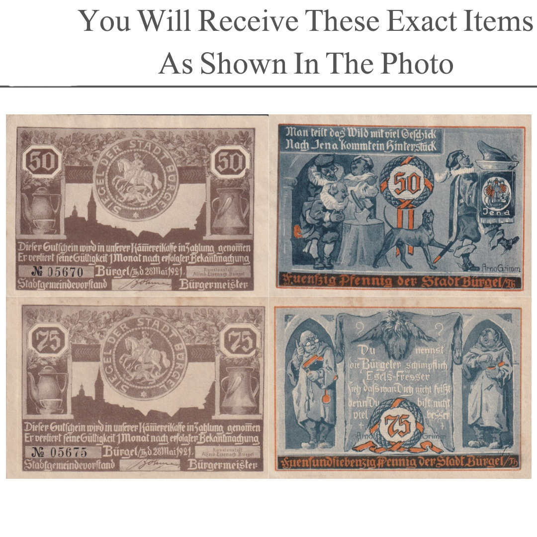 Germany Notgeld BURGGL 25 50 Pfennig 1921 Set 2 pcs