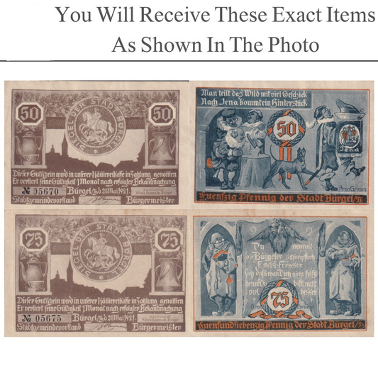 Germany Notgeld BURGGL 25 50 Pfennig 1921 Set 2 pcs