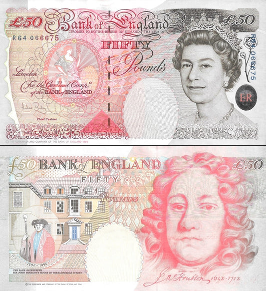 Great Britain 50 pounds 1994 P 388c QEII UK England UNC