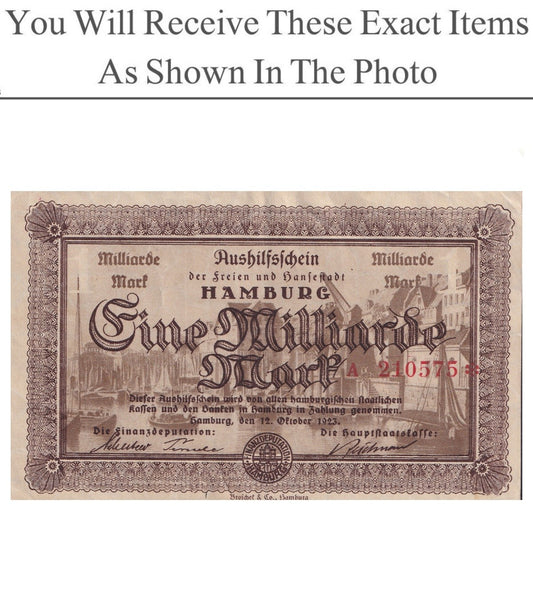 Germany Notgeld HAMBURG 1 Billion Mark 1923