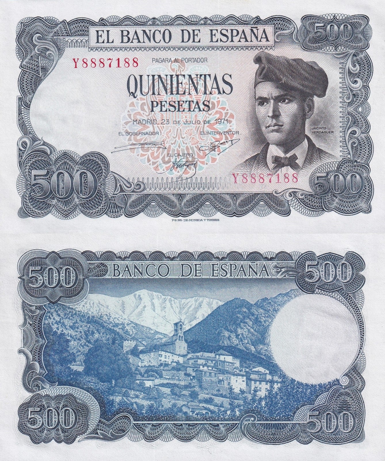 Spain 500 Pesetas 1971 P 153 UNC