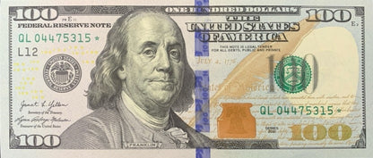 United States USA 100 Dollars 2021 P 555* San Francisco CA UNC Replacement