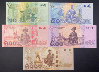Thailand 20-1000 2010-16 P 118-122 UNC Set 5 pcs Almost SOLID Match S/N 333333X3