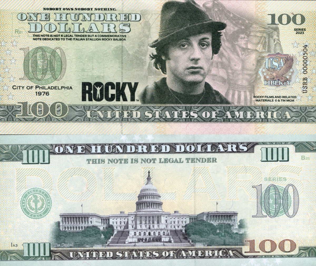 USA City Of Philadelphia Rocky 100 Dollars USRB TEST NOTE 2024 UNC