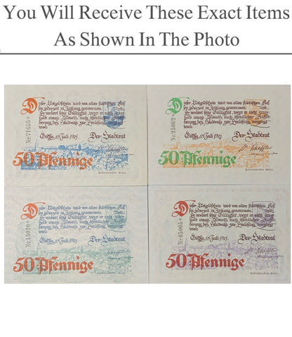 Germany Notgeld GOTHA WATERMARK 50 Pfennig 1921 Set 4 pcs