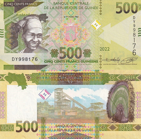 Guinea 500 Francs 2022 P 52 UNC