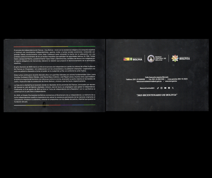 Bolivia 1825-2025 200 Anniversary Polymer UNC Commemorative With Folder