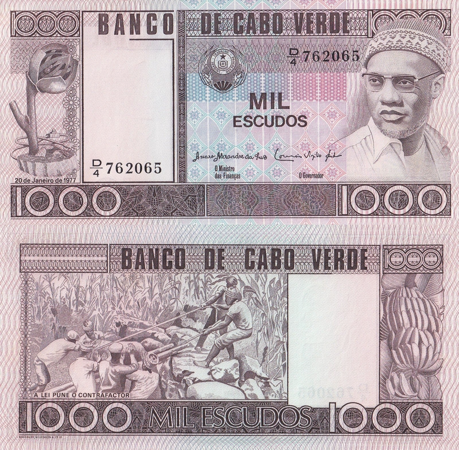 Cape Verde Cabo Verde 1000 Escudos 1977 P 56 UNC