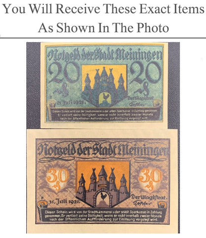 Germany Notgeld MEININGEN 20 30 Pfennig 1921 Full Set 2 pcs