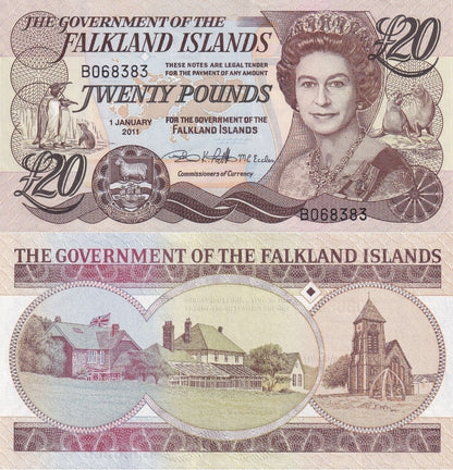 Falkland Islands 20 Pounds 2011 P 19 UNC