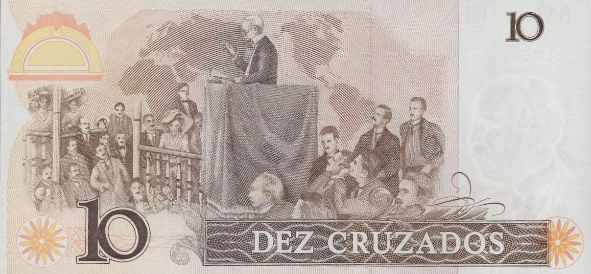 Brazil 10 Cruzados ND (1986 & 1987) P 209b UNC