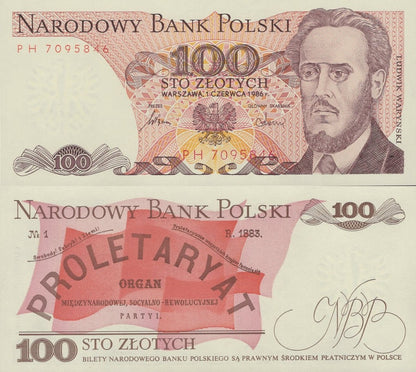 Poland 100 Zlotych 1986 P 143e UNC