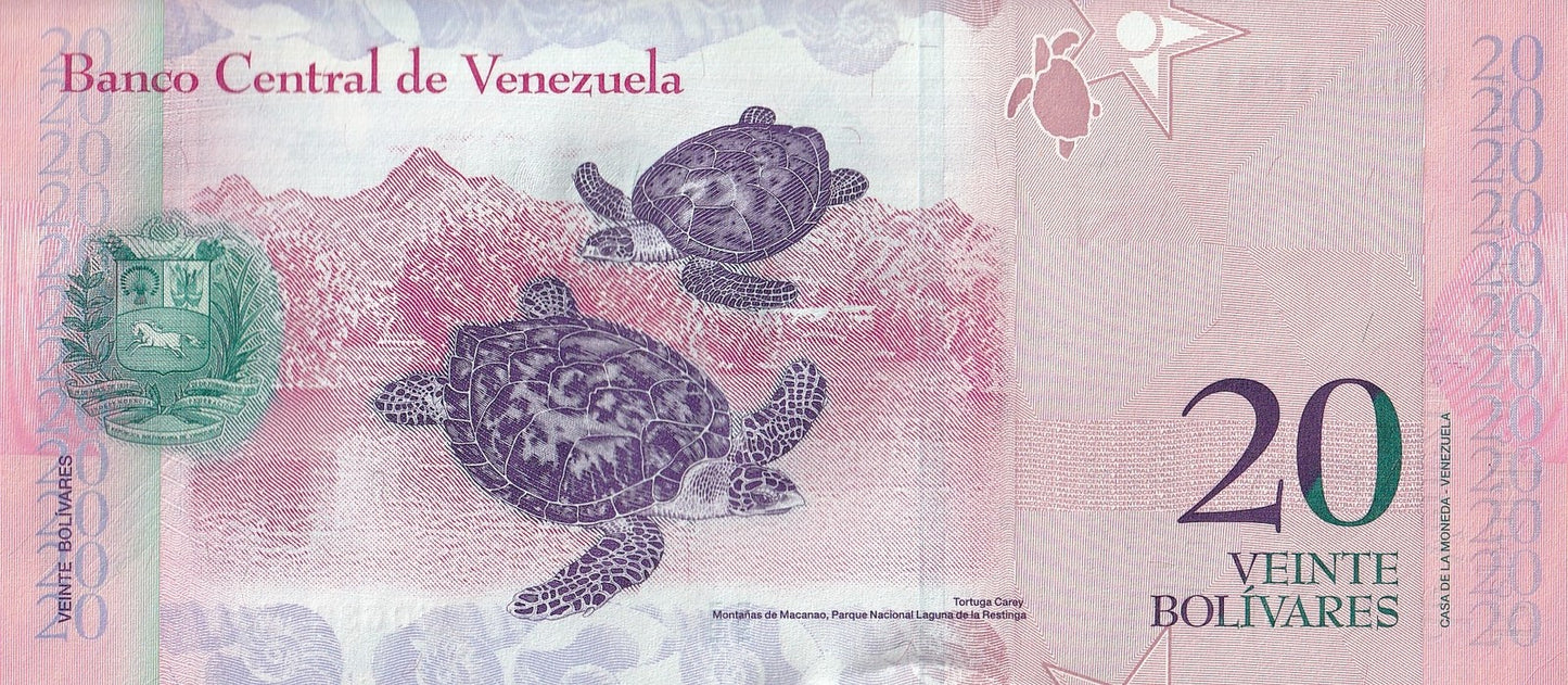 Venezuela 20 Bolivares 2013 P 91f UNC
