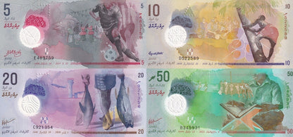 Maldives 5 10 20 50 Rufiyaa 2017-2022 P A26 26-28 Polymer UNC Set 4 pcs