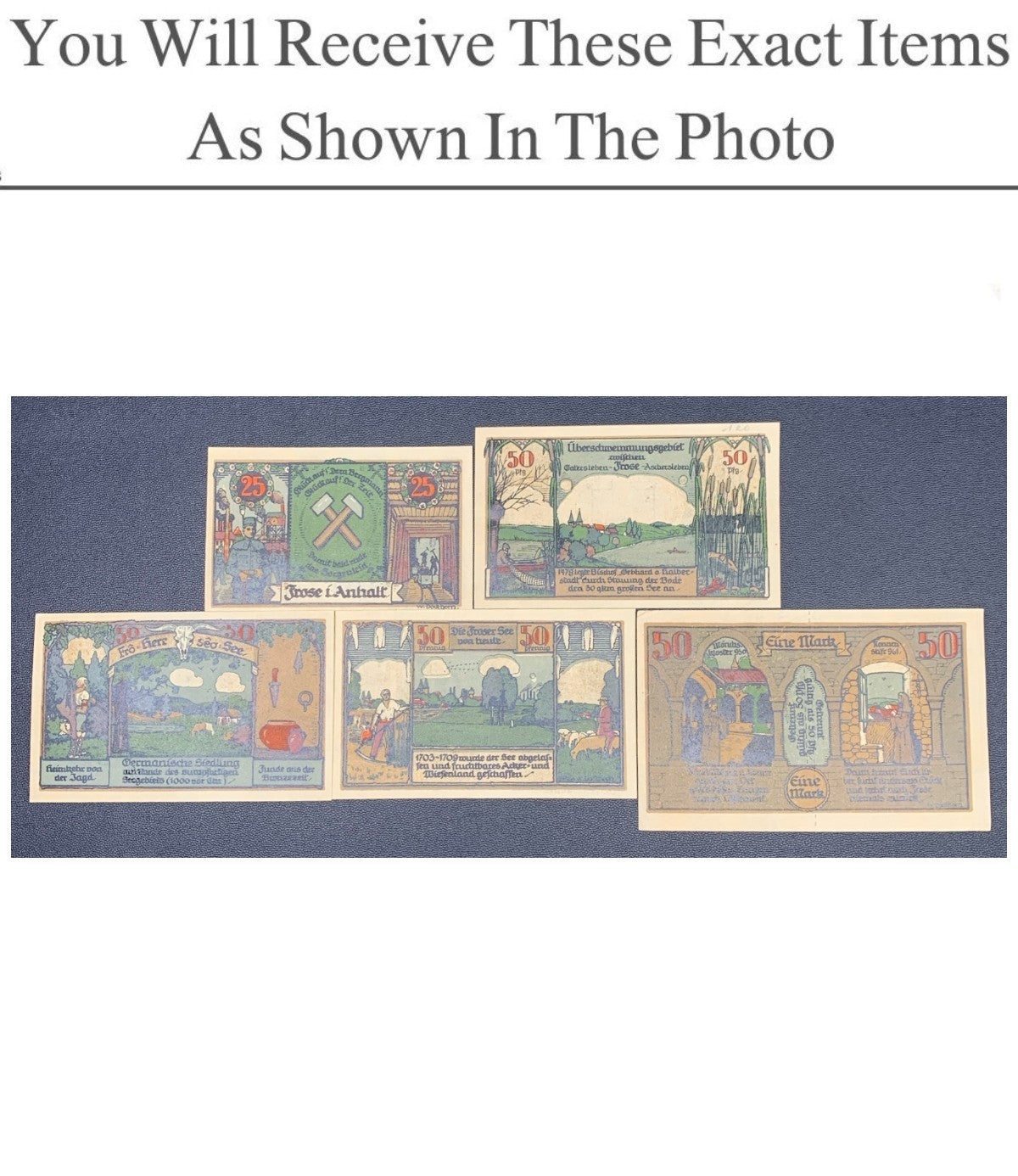 Germany Notgeld FROSE 25 50 Pfenning 1921 Set 5 pcs