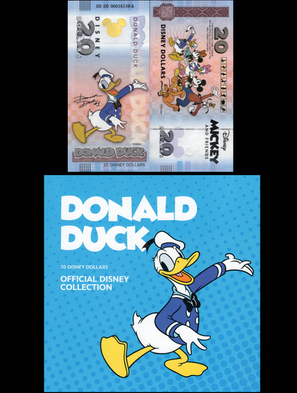 Disney Official Mickey Mouse & Frinds 20 Dollars 2025 Donald Duck UNC W/F