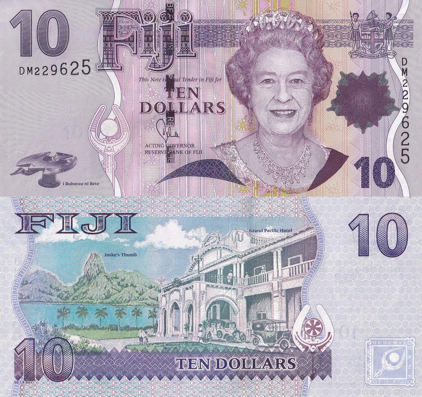 Fiji 10 Dollars ND 2007 P 111a Queen Elizabeth II UNC