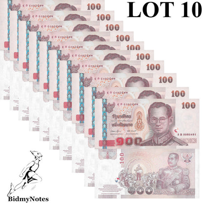 Thailand 100 Baht 2005 P 114 UNC LOT 10 pcs