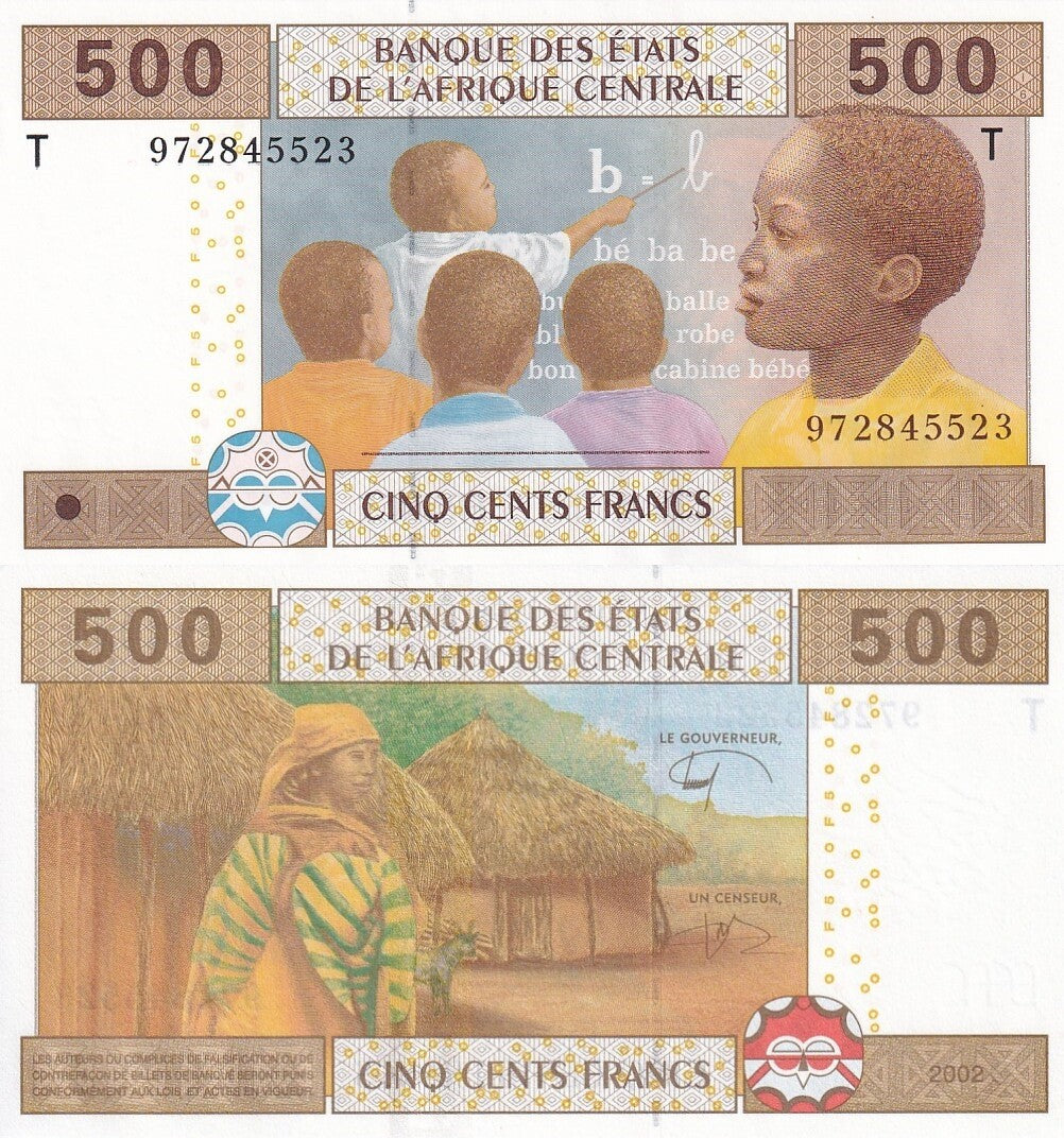 Central African States Congo 500 Francs 2002 P 106T (d) Code T UNC