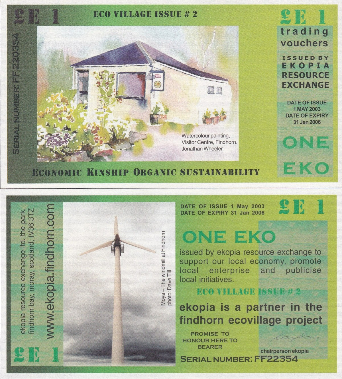 Scotland One Eko Pound 2003 Local Currency EKOPIA 2nd Issue UNC