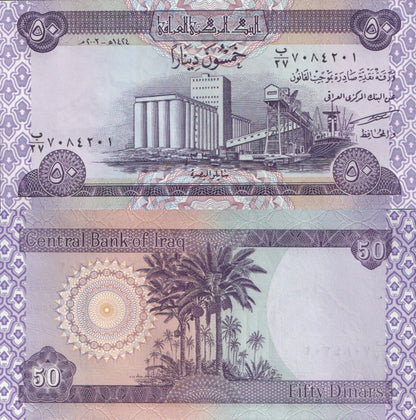 Iraq 50 Dinars 2003 P 90 UNC 1 Bundle Lot 100 pcs