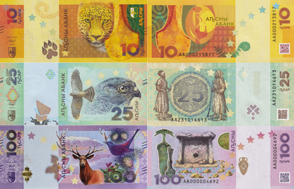 Abkhazia 10 25 100 2023-2024 P 2 3 4 UNC Commemorative Set 3 pcs AA Frist Prefix