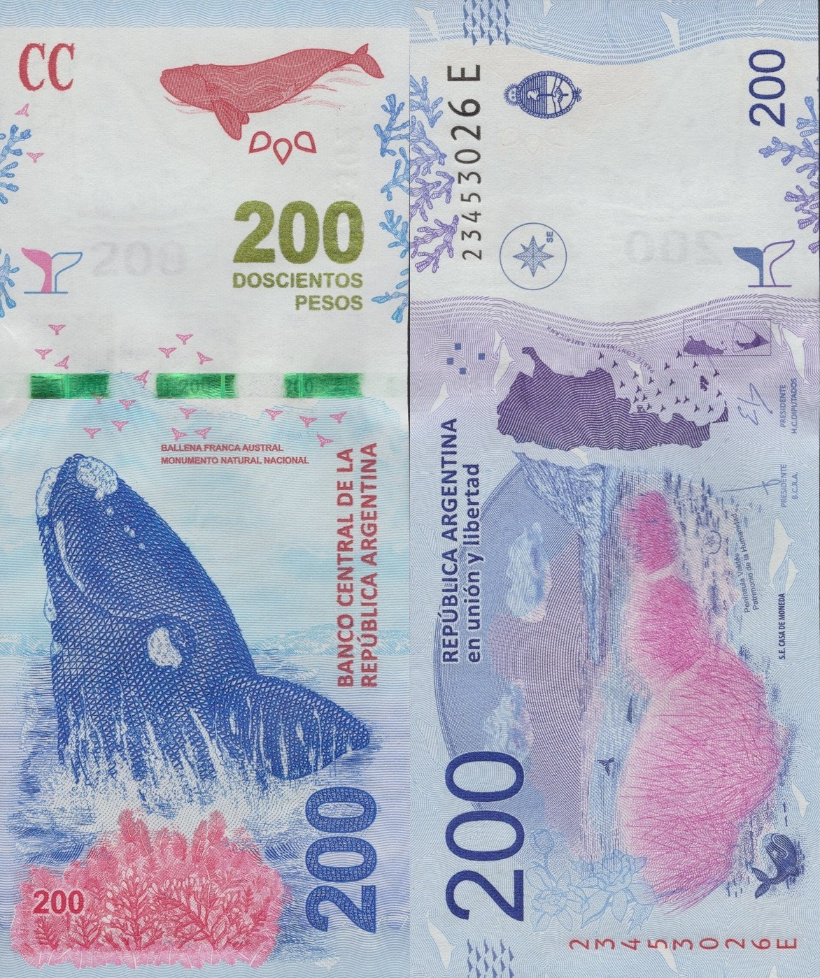 Argentina 200 Pesos ND 2016 P 364 UNC