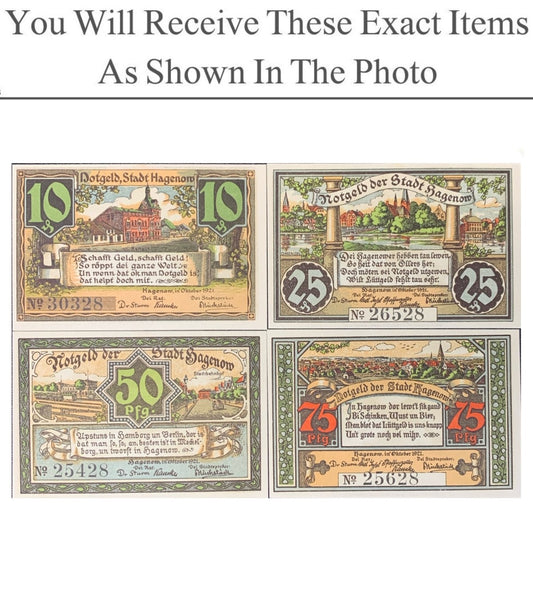 Germany Notgeld HAGENOW 10 25 50 75 Pfennig 1921 Full Set 4 pcs
