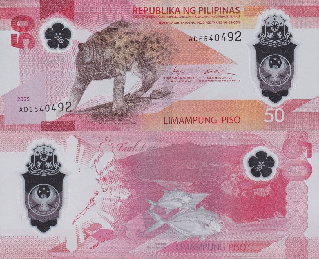 Philippines 50 Piso 2025 P NEW Polymer UNC