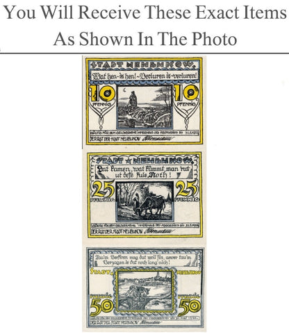 Germany Notgeld NEUNBUKOW 10 25 50 Pfennig 1922 Full Set 3 pcs
