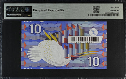 Netherlands Nederlandsche Bank 10 Gulden 1997 P 99 UNC PMG 67 EPQ