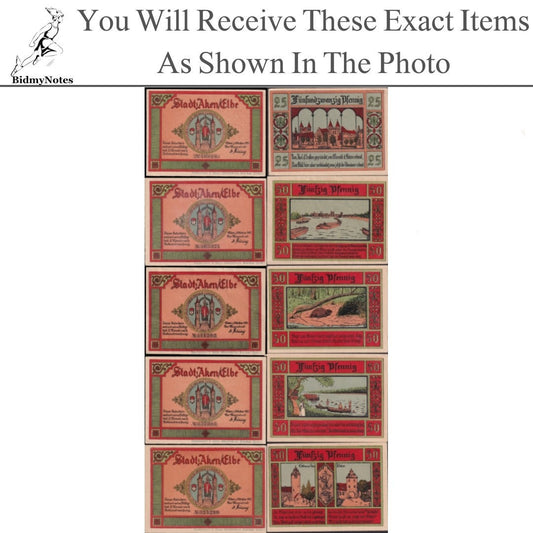 Germany Notgeld AACHEN 50 Pfennig 1921 Set 5 pcs