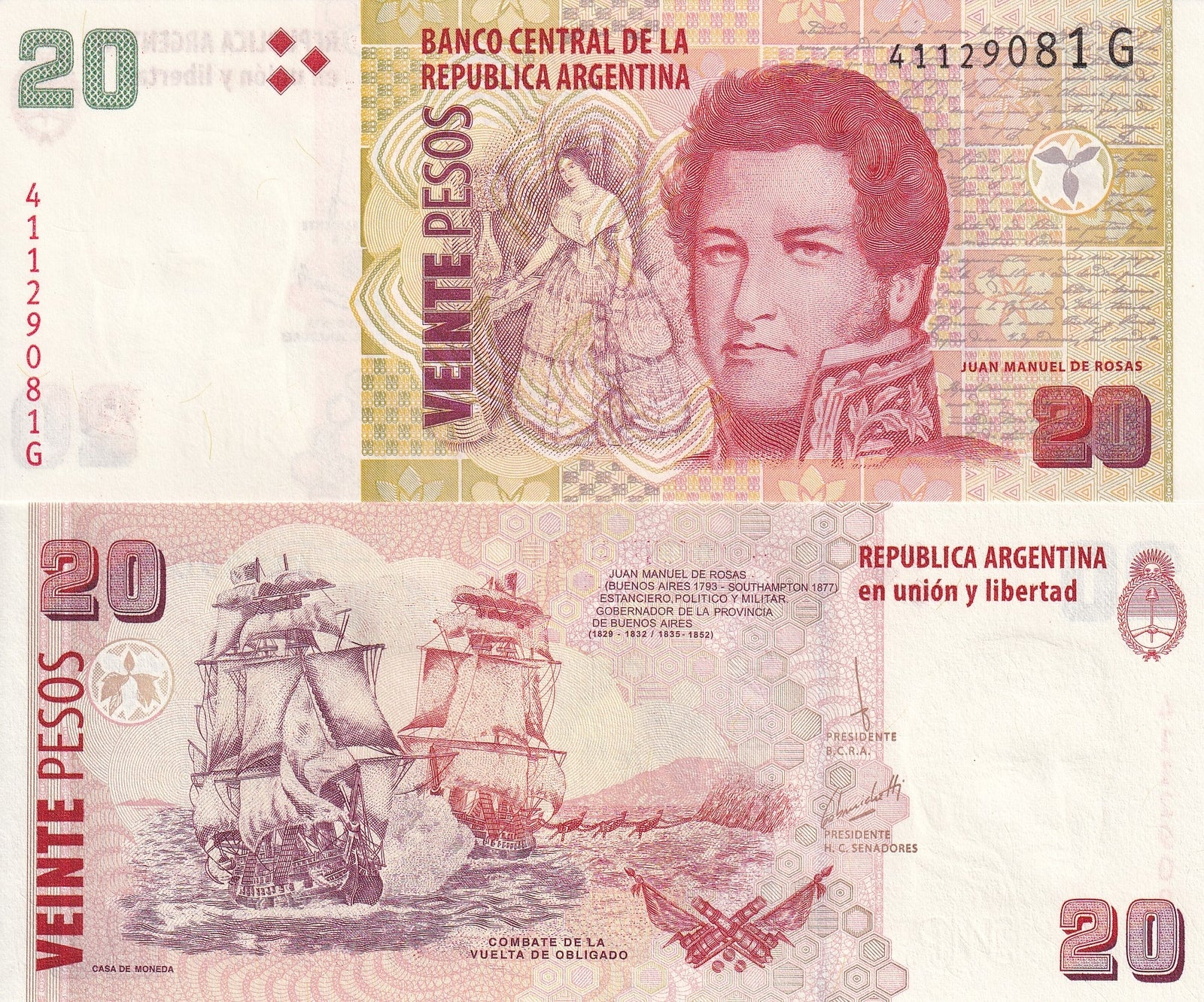 Argentina 20 Pesos ND 2003 P 355 UNC