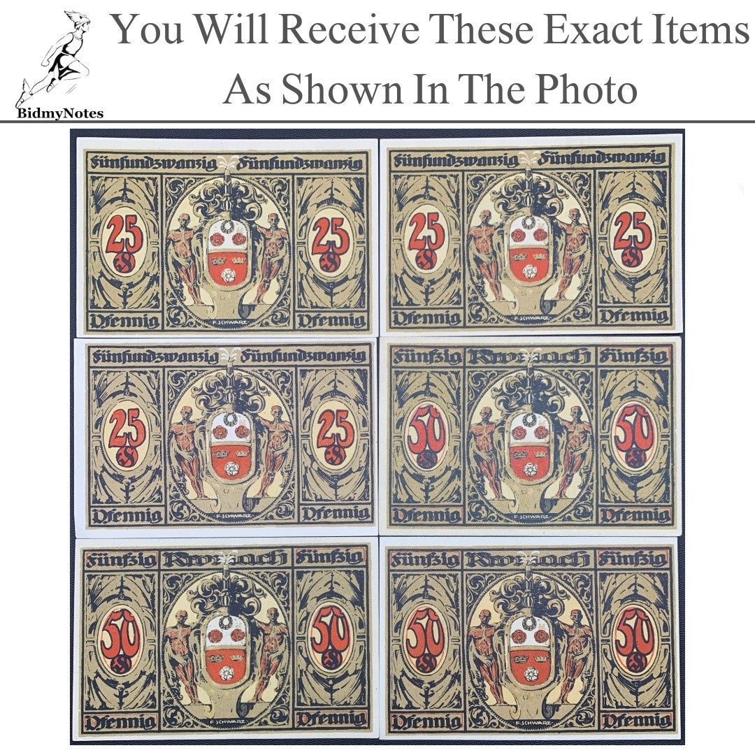 Germany Notgeld KRONACH 25 50 Pfennig 1921 Set 6 pcs