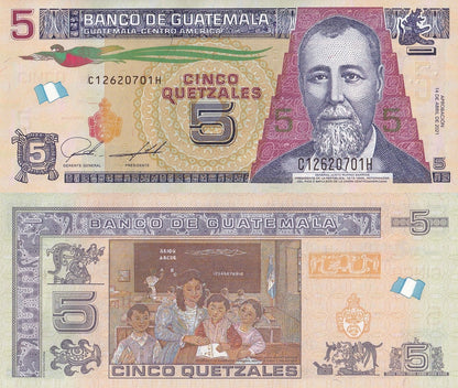Guatemala 5 Quetzales 2021(2023) P 122A UNC