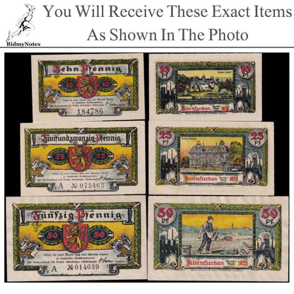 Germany Notgeld ALTENKIRCHEN 10 25 50 Pfennig 1921 Set 3 pcs