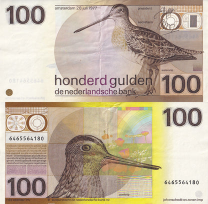 Netherlands 100 Gulden 1977 P 97 AU UNC