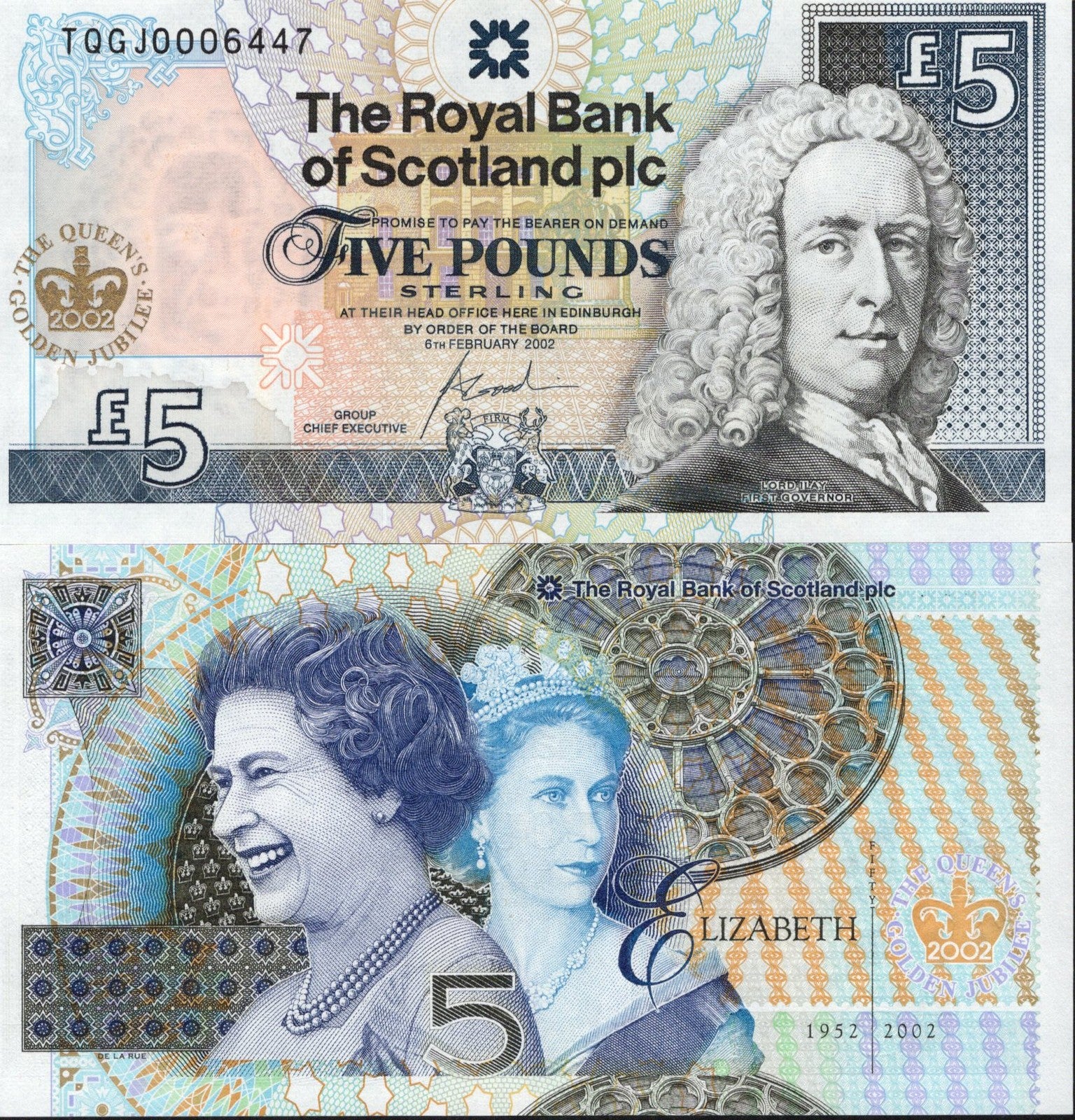Scotland 5 Pounds Sterling 2002 P 362 UNC COMM. The Royal Bank Of Scotland plc