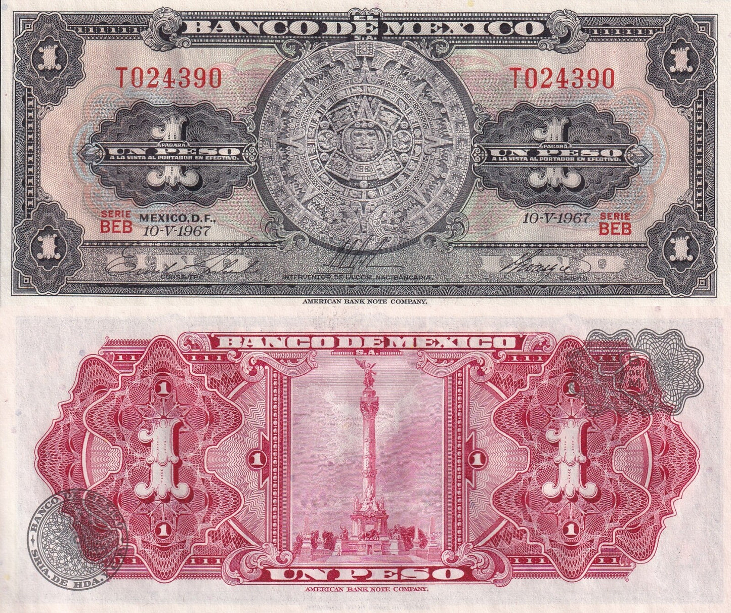 Mexico 1 Peso 1967 P 59j UNC
