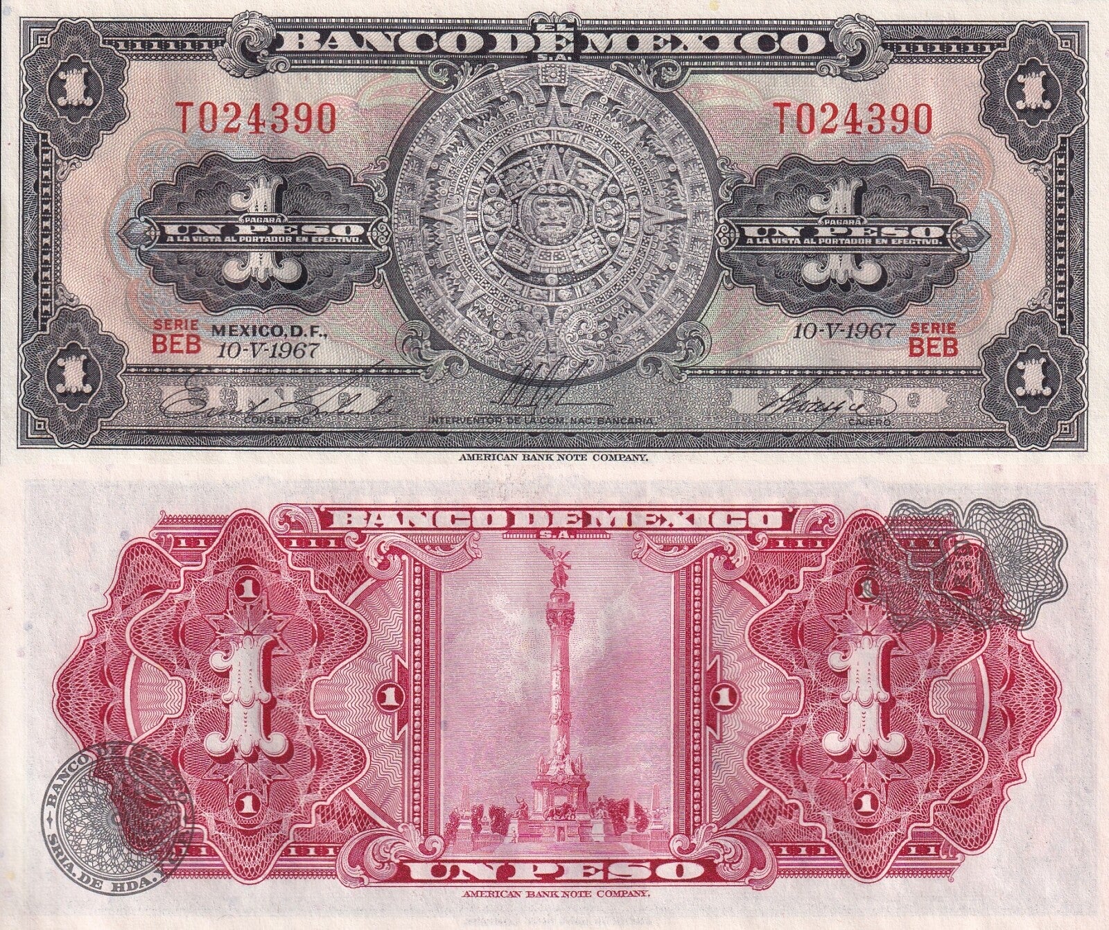 Mexico 1 Peso 1967 P 59j UNC