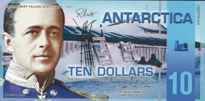 Antarctica 10 Dollars 2009 Capt. Robert Scott's Hut Polymer TEST NOTE UNC