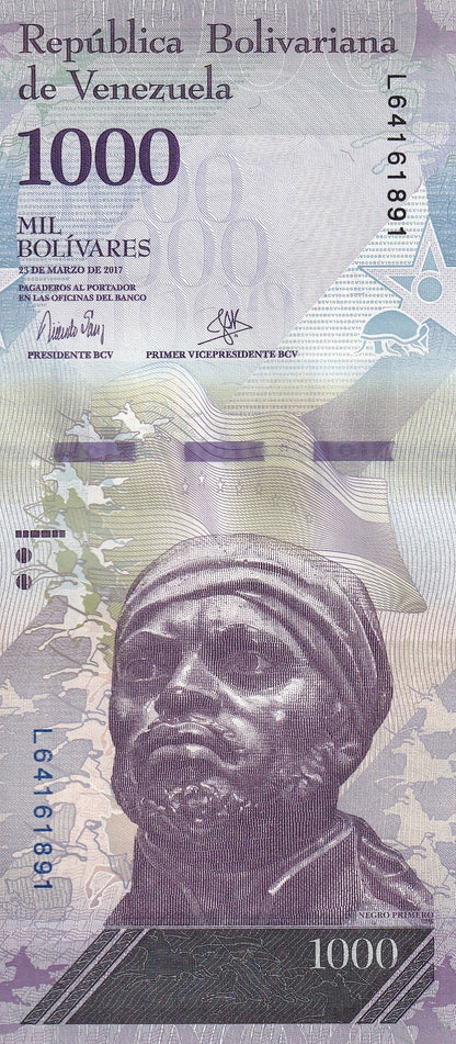 Venezuela 1000 Bolivares 2017 P 95b UNC