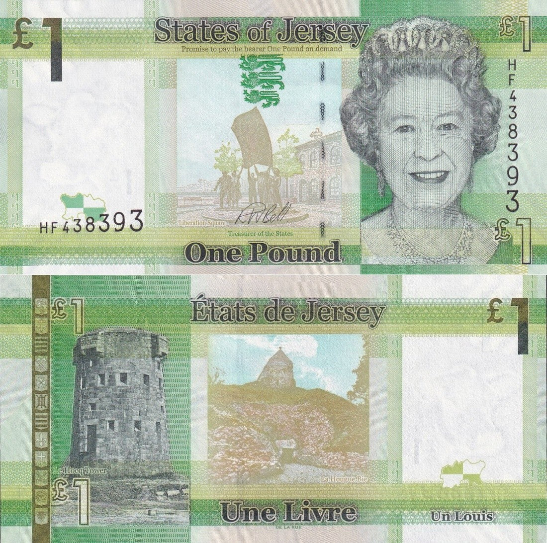 Jersey 1 Pound ND 2010-2018 P 32b UNC 1/10 Bundle Lot 10 pcs