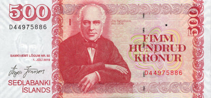 Iceland 500 Kronur 2019 P 58 UNC
