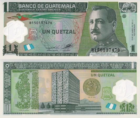 Guatemala 1 Quetzal 2012 P 115 Polymer UNC