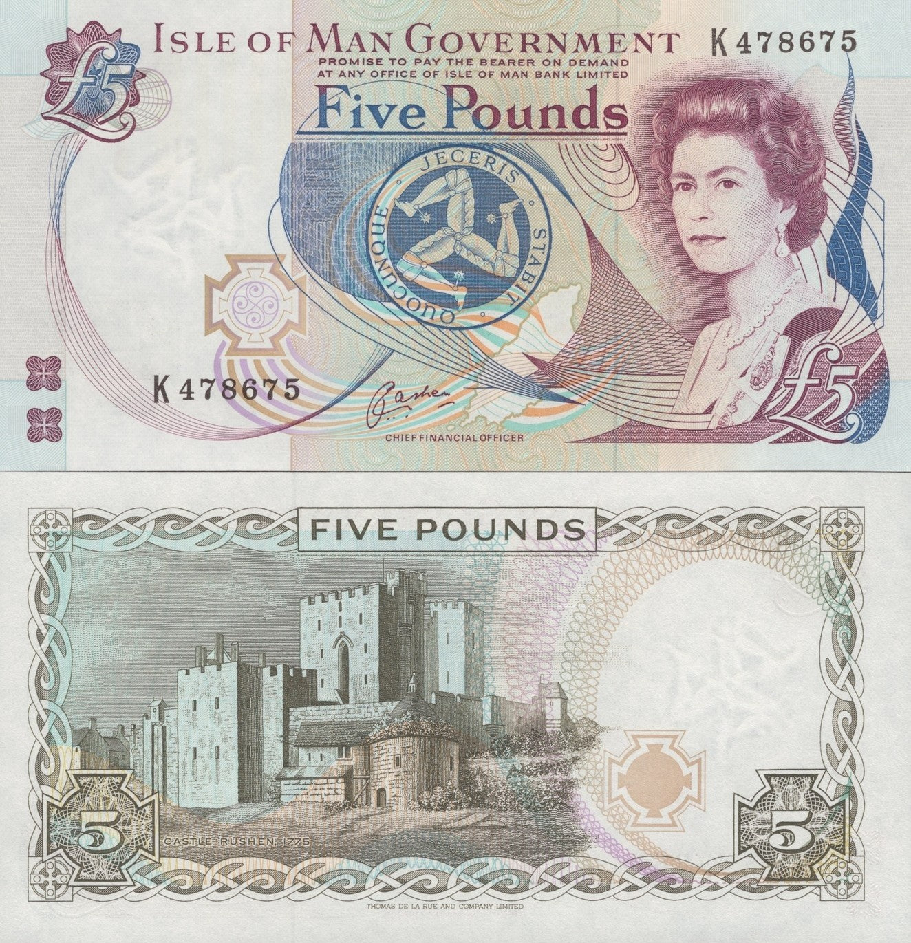 Isle of Man 5 Pounds ND 1990-1991 P 41 UNC