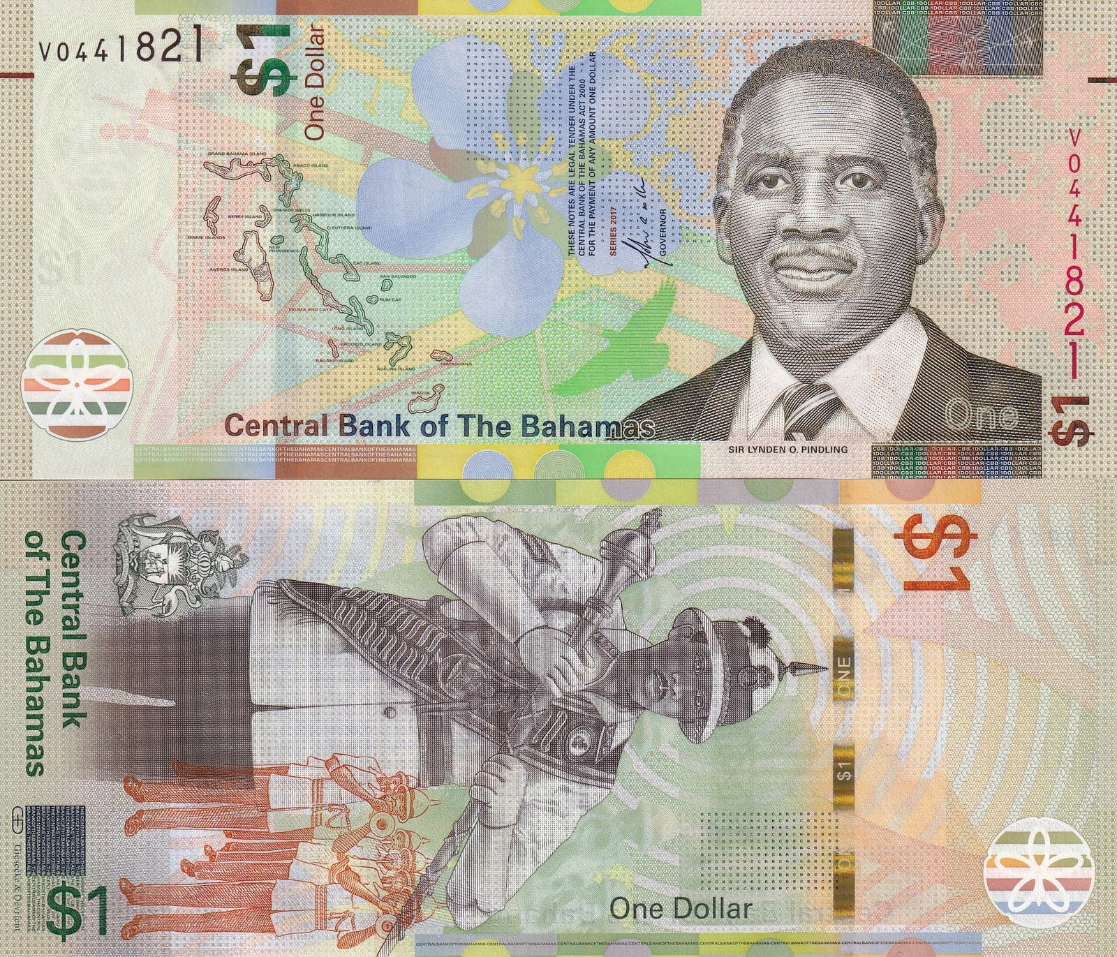 Bahamas 1 dollar 2017 P 77 UNC